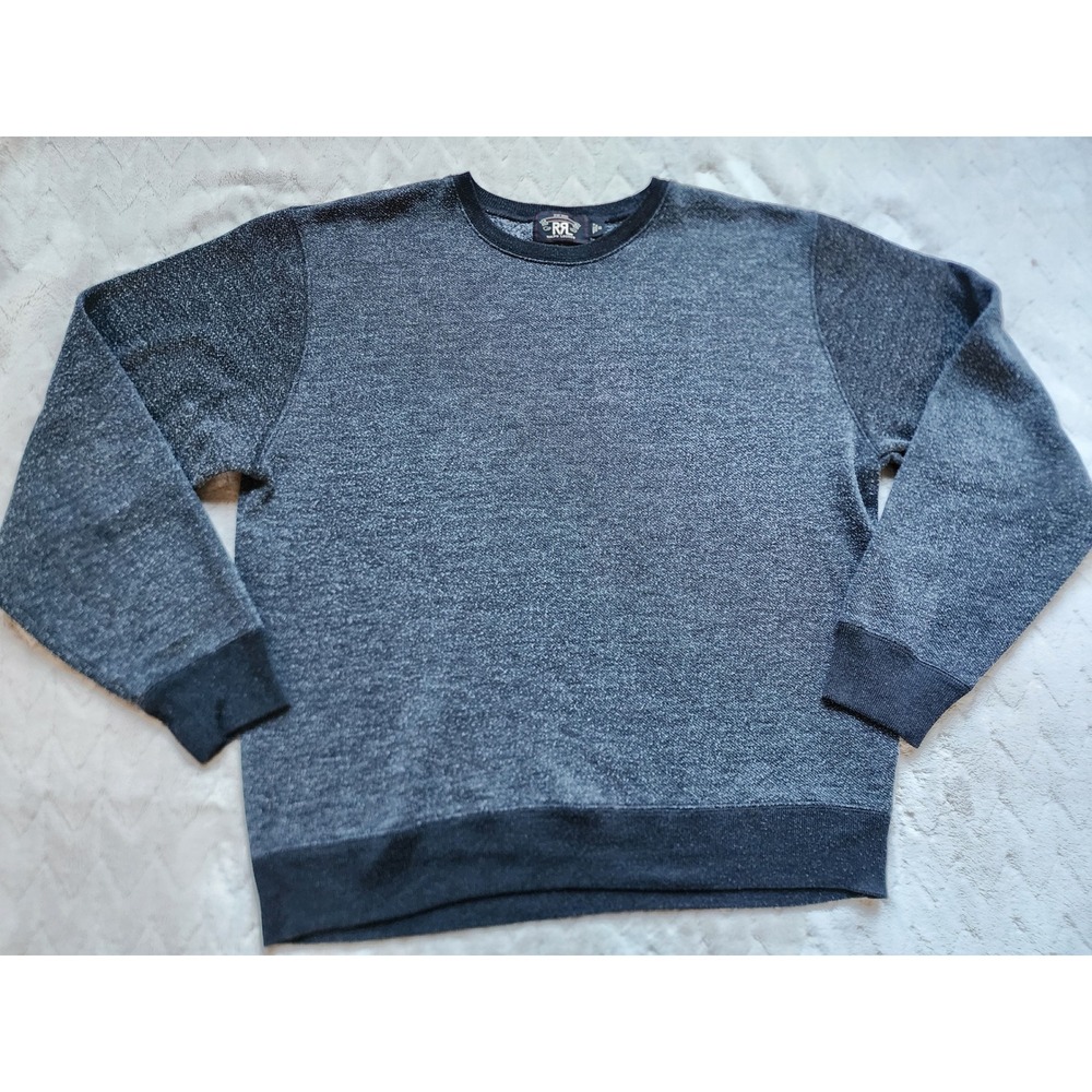 RRL Ralph Lauren Mens XL Salt and Pepper Heathered Crewneck Sweatshirt